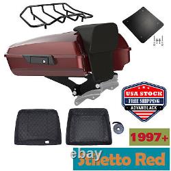 Stiletto Red Razor Tour Pak Pack Trunk Fits Harley Street Road King Glide 1997+