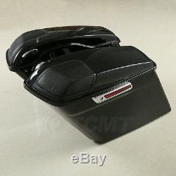 Stretched Extended Saddlebags With Speaker Grill For Harley Touring FLT 2014-2019