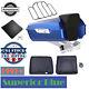 Superior Blue Chopped Tour Pack Pak Trunk Luggage Fits For Harley Touring 1997+