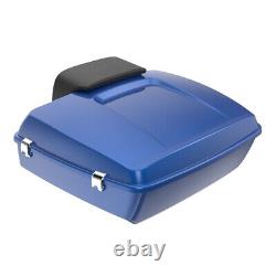 Superior Blue Chopped Tour Pack Pak Trunk Luggage Fits for Harley Touring 1997+