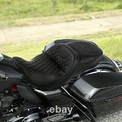 Two-Up Rider Passenger Gel Seat Fit For Harley Touring Street Glide 2009-2023 US