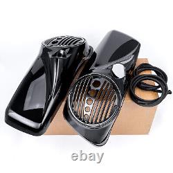 US For Harley Touring Models 2014-UP Vivid Black 8 Speaker Lids with Tweeter port