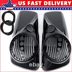 US For Harley Touring Models 2014-UP Vivid Black 8 Speaker Lids with Tweeter port