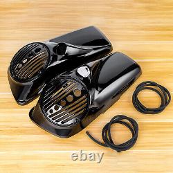 US For Harley Touring Models 2014-UP Vivid Black 8 Speaker Lids with Tweeter port