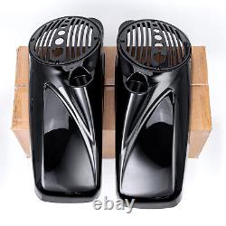 US For Harley Touring Models 2014-UP Vivid Black 8 Speaker Lids with Tweeter port