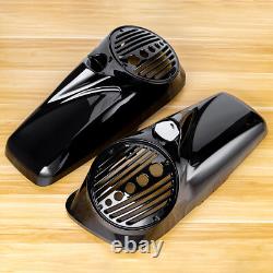 US For Harley Touring Models 2014-UP Vivid Black 8 Speaker Lids with Tweeter port