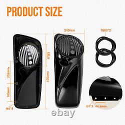 US For Harley Touring Models 2014-UP Vivid Black 8 Speaker Lids with Tweeter port