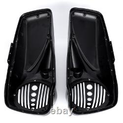 US For Harley Touring Models 2014-UP Vivid Black 8 Speaker Lids with Tweeter port
