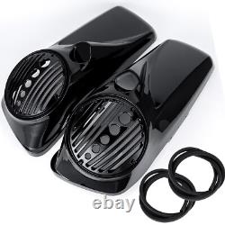 US For Harley Touring Models 2014-UP Vivid Black 8 Speaker Lids with Tweeter port