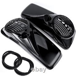 US For Harley Touring Models 2014-UP Vivid Black 8 Speaker Lids with Tweeter port