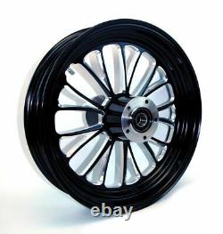 Ultima Manhattan Black Billet Aluminum 18 3.5 Rear Wheel Harley Touring Softail