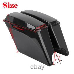 Unpainted 5 Stretched Extended Hard Saddlebags Fit For 1993-2013 Harley Touring