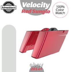 VELOCITY RED SUNGLO Fits Harley Touring Advanblack No Cutout Stretched Saddlebag