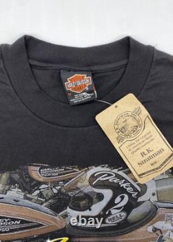 Vintage 1999 Harley Davidson Racing Scott Parker Final Tour Motorcycle T Shirt M