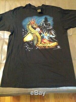 Vintage1992 Wizard & Lizards 3D Emblem Shirt 90s rock rap metal tour harley bike