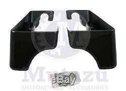 Vivid Black 4 Double Cut Hard Saddlebag Extensions for Harley Touring Models