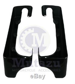 Vivid Black 4 Double Cut Hard Saddlebag Extensions for Harley Touring Models