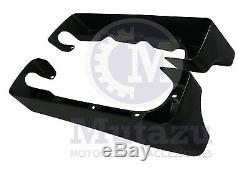 Vivid Black 4 Double Cut Hard Saddlebag Extensions for Harley Touring Models