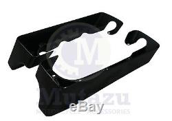 Vivid Black 4 Double Cut Hard Saddlebag Extensions for Harley Touring Models