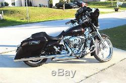 Vivid Black 4 Double Cut Hard Saddlebag Extensions for Harley Touring Models