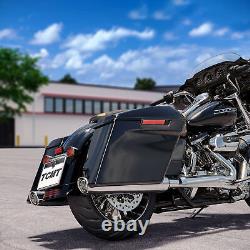 Vivid Black 5'' Saddlebags WithSpeaker Lids Cutout Fit For Harley Touring 14-24