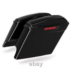 Vivid Black 5'' Saddlebags WithSpeaker Lids Cutout Fit For Harley Touring 14-24