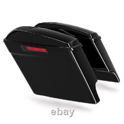 Vivid Black 5'' Saddlebags WithSpeaker Lids Cutout Fit For Harley Touring 14-24