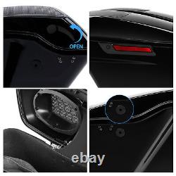 Vivid Black 5'' Saddlebags WithSpeaker Lids Cutout Fit For Harley Touring 14-24