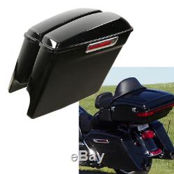 Vivid Black 5 Stretched Extended Hard Saddlebags Fit For Harley Touring 14-20