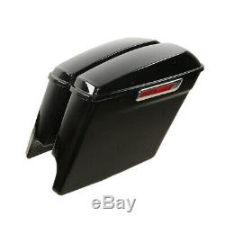 Vivid Black 5 Stretched Extended Hard Saddlebags Fit For Harley Touring 14-20