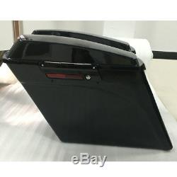 Vivid Black 5 Stretched Extended Hard Saddlebags For Harley Touring FLT 93-2013