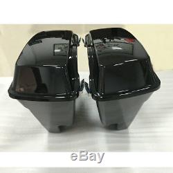 Vivid Black 5 Stretched Extended Hard Saddlebags For Harley Touring FLT 93-2013