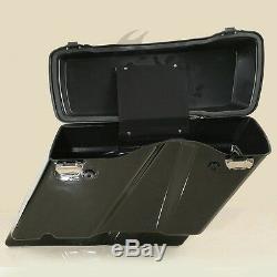 Vivid Black 5 Stretched Extended Hard Saddlebags For Harley Touring FLT 93-2013