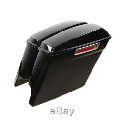 Vivid Black 5 Stretched Saddlebags with Keys Fit For Harley Touring Models 14-19