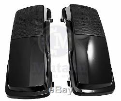 Vivid Black 6 x 9 Saddlebag Speaker Lids for Harley Touring models FLTR FLHR