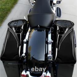 Vivid Black 8 Speaker Lids with Tweeter port For Harley 1994-13 FL Touring Models