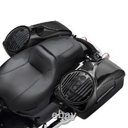 Vivid Black 8 Speaker Lids with Tweeter port For Harley 1994-13 FL Touring Models