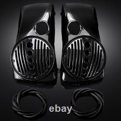 Vivid Black 8 Speaker Lids with Tweeter port For Harley 1994-13 FL Touring Models
