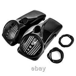 Vivid Black 8 Speaker Lids with Tweeter port For Harley 1994-13 FL Touring Models