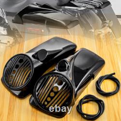 Vivid Black 8 Speaker Lids with Tweeter port For Harley 1994-13 FL Touring Models