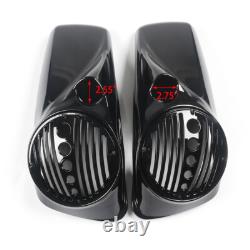 Vivid Black 8 Speaker Lids with Tweeter port For Harley 2014+ Touring Models
