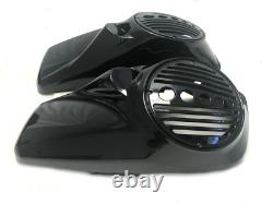 Vivid Black 8 Speaker Lids with Tweeter port For Harley 2014+ Touring Models