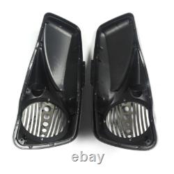 Vivid Black 8 Speaker Lids with Tweeter port For Harley 2014+ Touring Models