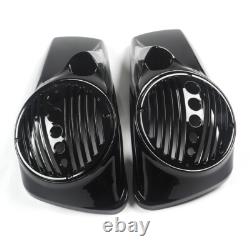 Vivid Black 8 Speaker Lids with Tweeter port For Harley 2014+ Touring Models