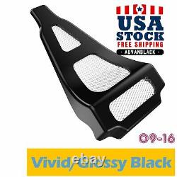 Vivid Black Chin Spoiler For Air-Cooled Harley Davidson Touring 2009-2016