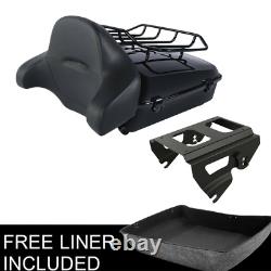 Vivid Black Chopped Trunk Pad Rack Fit For Harley Tour Pak Touring Glide 09-13