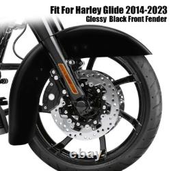 Vivid Black Front Fender Fit For Harley Touring Street Road Glide 2014-2024 2023