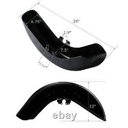 Vivid Black Front Fender Fit For Harley Touring Street Road Glide 2014-2024 US