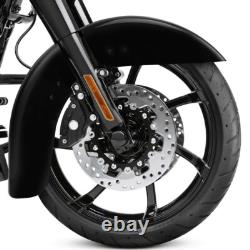 Vivid Black Front Fender Fits For Harley Touring Touring Street Road Glide 14-23