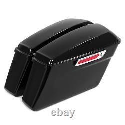 Vivid Black Hard Saddle Bags For Harley Davidson Touring Road King Glide 2014-24